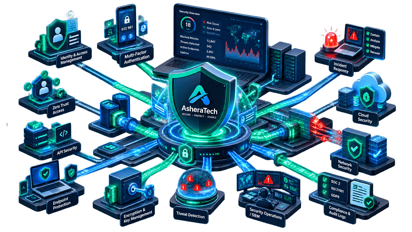 Cybersecurity & Enterprise Security illustration